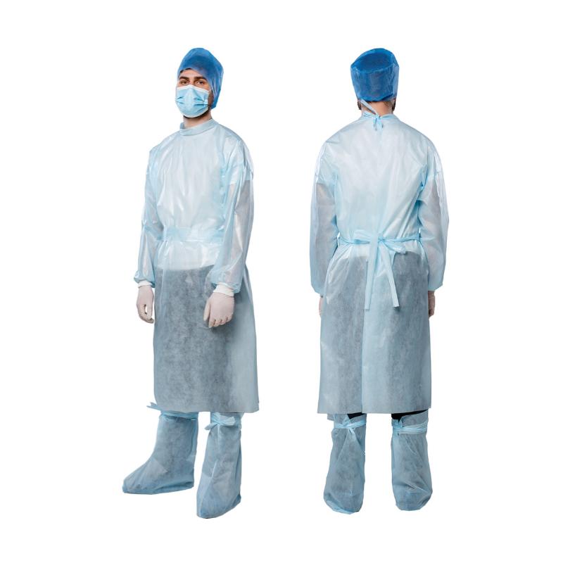 Халат хір.(захисний),зав'язки,р.М,СМС+лам.спанбонд35+45г/м2,нест.,одн.,ТМ"АХІЛЛ"